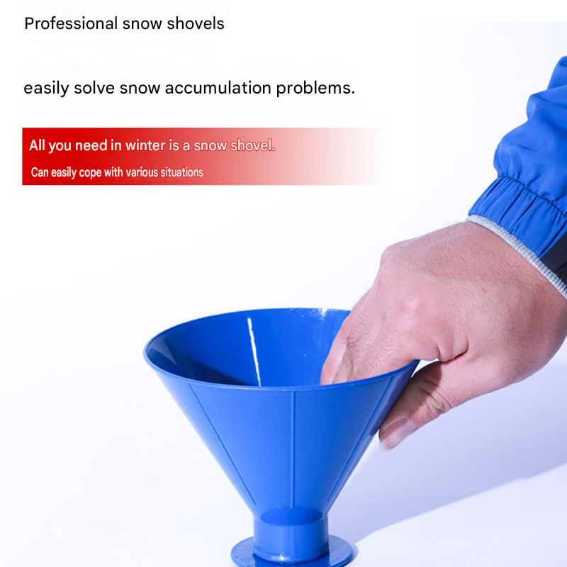 Blue Multi-Function Car Windshield Ice Scraper - 4-in-1 Plastic Snow Removal Tool with Funnel Design, Lightweight Portable De-Icer for Winter Driving Safety
