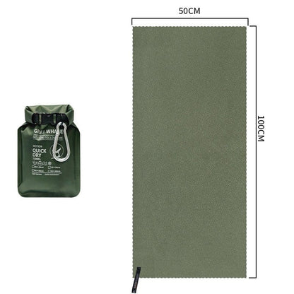 Green 50x100cm Portable Quick Dry Sports Towel - Ultra-Light Microfiber Cooling Towel with Waterproof Pouch, Fast Drying Sweat Absorbent Travel Gym Towel for Outdoor Fitness and Swimming