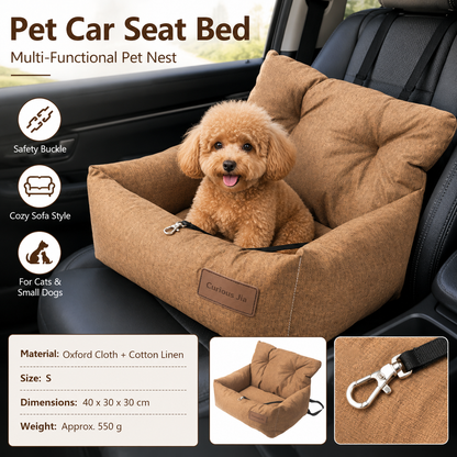 Yellow S Size 40x30cm Car pet bed -Oxford Linen Removable Washable Non-Slip Sofa Bed for Small Dogs Cats Indoor Travel Use