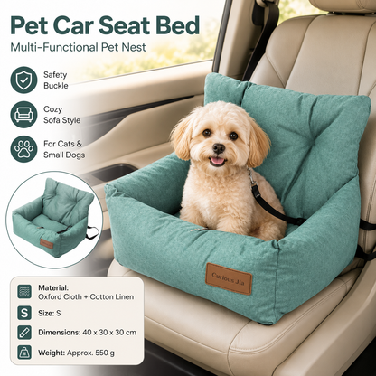 Blue S Size 40x30cm Car pet bed -Oxford Linen Removable Washable Non-Slip Sofa Bed for Small Dogs Cats Indoor Travel Use