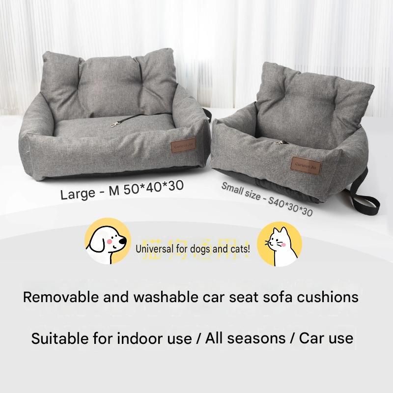 Blue M Size 55x40cm Car pet bed -Oxford Linen Removable Washable Non-Slip Sofa Bed for Small Dogs Cats Indoor Travel Use