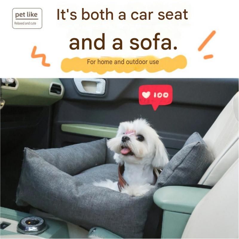 Blue M Size 55x40cm Car pet bed -Oxford Linen Removable Washable Non-Slip Sofa Bed for Small Dogs Cats Indoor Travel Use