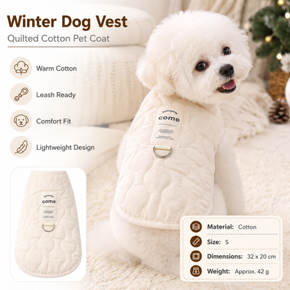 Beige S Size 32x20cm Fleece-lined thickened dog vest - Cotton Fleece Lined Harness Compatible Winter Coat for  Dogs Shed Control Outdoor Walksï¼ŒWinter Pet Essentials