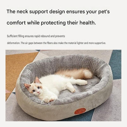 Winter Pet Care Bundle -  S Size 32*20cm Green Quilted Dog Vest with Leash Ring and  S Size 40*50cm Grey Oval Arctic Fleece Bed - Warm Cotton Outerwear, Plush Sleep Nest for Small Dogs and Cats