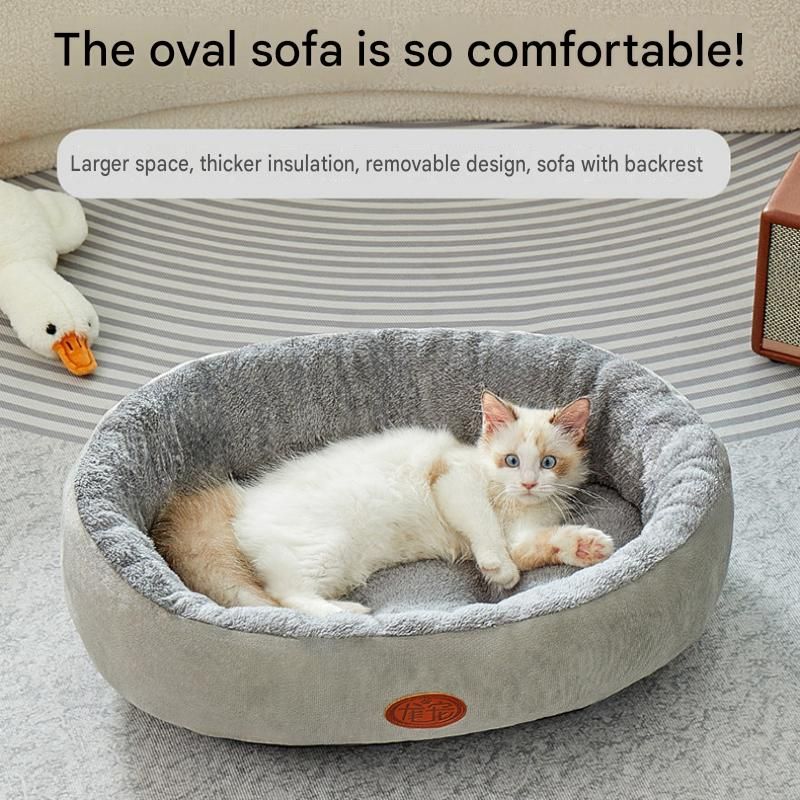 Winter Pet Care Bundle -  L Size 42*30cm Green Quilted Dog Vest with Leash Ring and  L Size 60*75cm Grey Oval Arctic Fleece Bed - Warm Cotton Outerwear, Plush Sleep Nest for Small Dogs and Cats