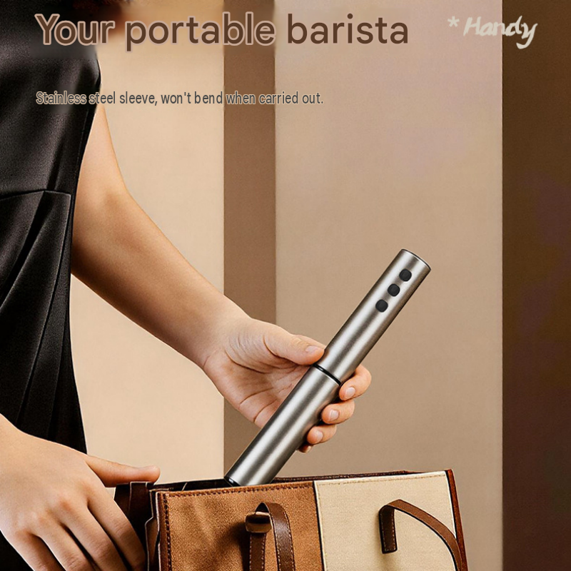 Stainless Steel Electric Milk Frother Set - 3-Speed USB Rechargeable Handheld Mixer with 350ml Jug - Latte Art, Matcha, Cold Brew, Compact Kitchen Tool