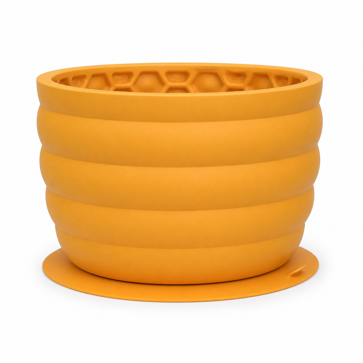 Silicone Slow Feeder Dog Bowl - Yellow 11.9*11.9*9.05cm Anti-Gulp Pet Bowl with Suction Base, Easy Clean Anti-Tip Design for Dogs and Cats