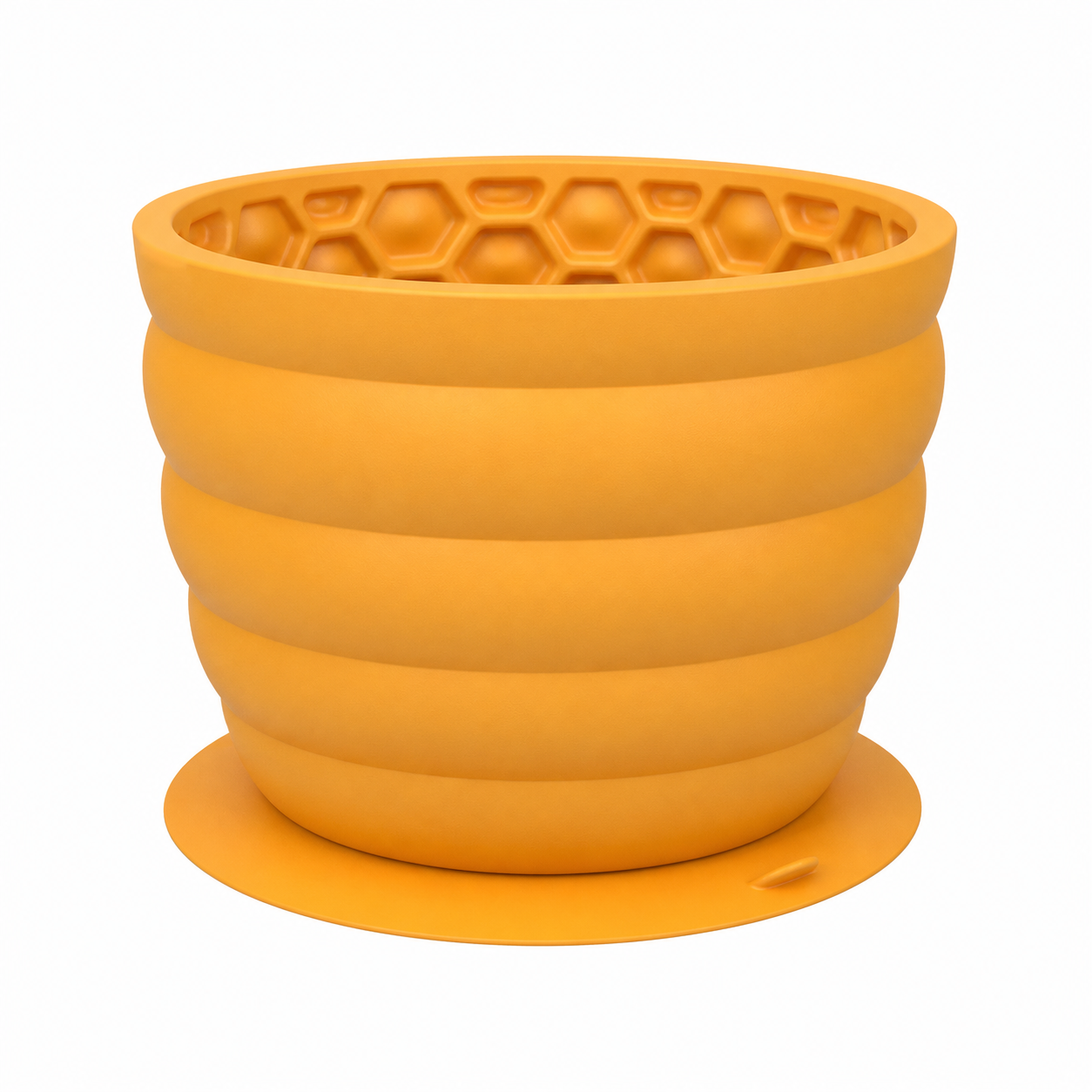 Silicone Slow Feeder Dog Bowl - Small Yellow 9.4 x 9.4 x 8.2 cm, Suction Base, Anti Gulp Design, Easy Clean Pet Bowl for Dogs and Cats