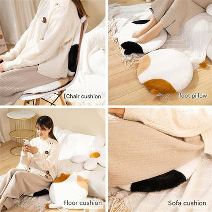 40cm Round Cat-Themed Seat Cushion (Black Cat with a White Tail) — Slow-Rebound Memory Foam, Soft Plush, Washable — Ideal for Office Chairs, Bedrooms, Dorms, and Reading Nooks
