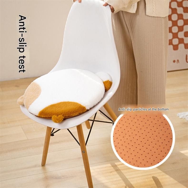 40cm Round Cat-Themed Seat Cushion (Black Cat with a White Tail) — Slow-Rebound Memory Foam, Soft Plush, Washable — Ideal for Office Chairs, Bedrooms, Dorms, and Reading Nooks