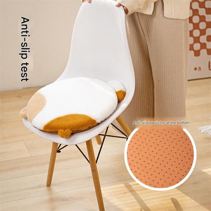40cm Round Cat-Themed Seat Cushion (Black Cat with a White Tail) — Slow-Rebound Memory Foam, Soft Plush, Washable — Ideal for Office Chairs, Bedrooms, Dorms, and Reading Nooks