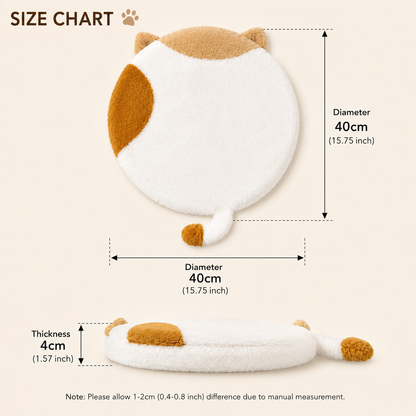 40cm Round Cat-Themed Seat Cushion (Black Cat with a White Tail) — Slow-Rebound Memory Foam, Soft Plush, Washable — Ideal for Office Chairs, Bedrooms, Dorms, and Reading Nooks