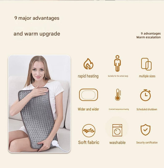 Electric Heating Pad 43x84cm with 9 Heat Levels and 4 Timer Settings, Washable Full Body Heating Mat for Back, Waist, Legs and Shoulders