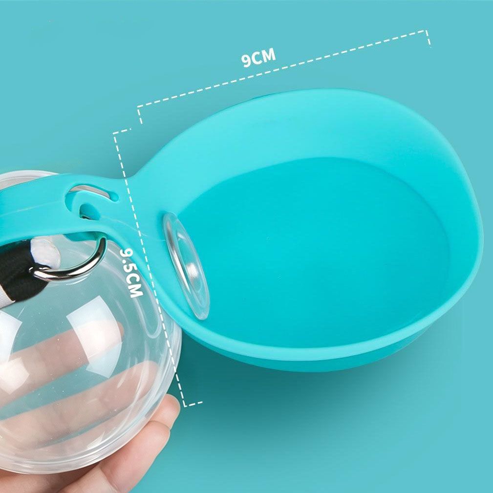 Pink Portable Pet Water Bottle with Foldable Drinking Bowl, 285ml Travel Dog Water Dispenser for Walking Hiking and Outdoor Adventures
