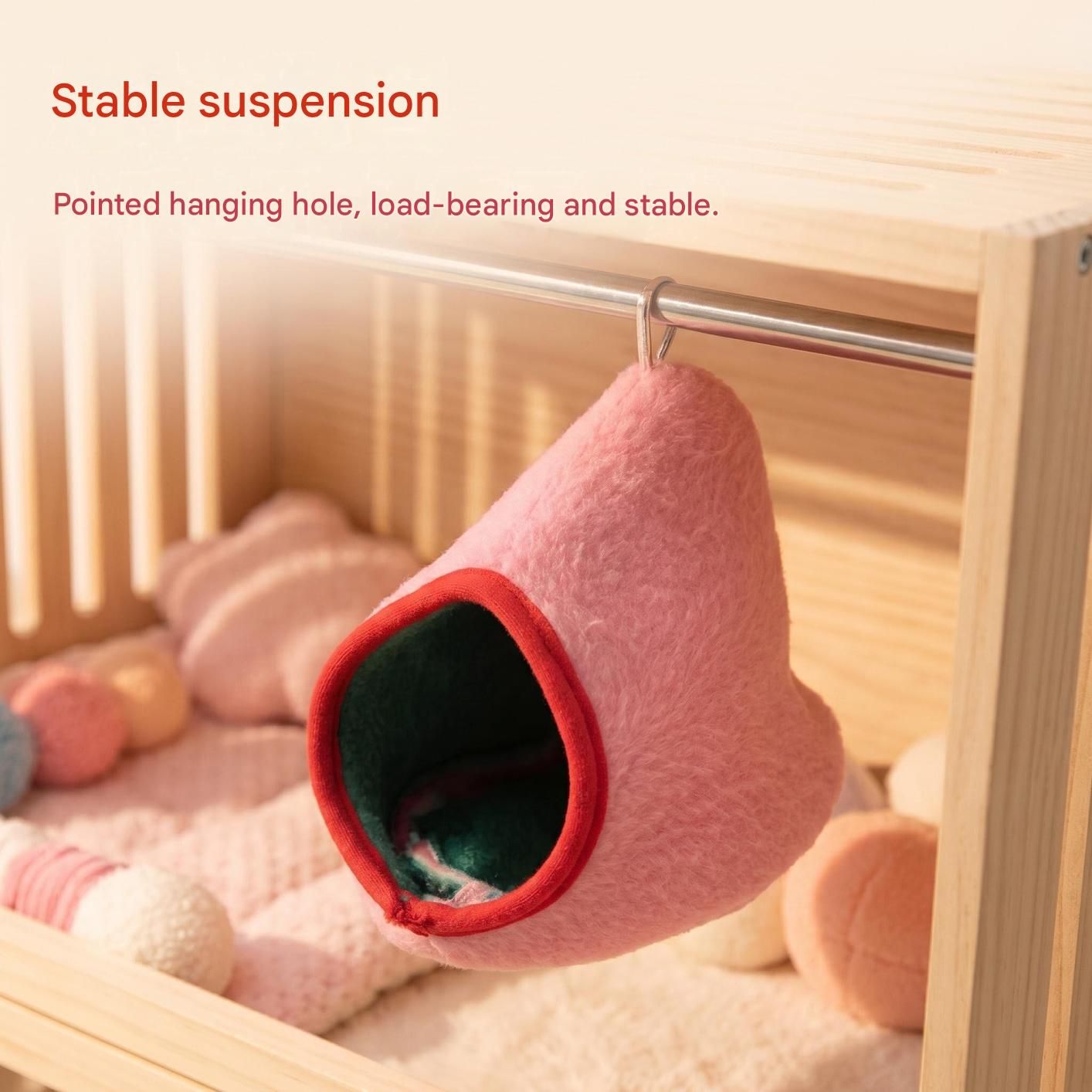 Pink Soft Cozy Hamster Bed Small Pet Sleeping Nest for Winter Guinea Pig, Hamster, Sugar Glider, Safe & Warm Hideaway
