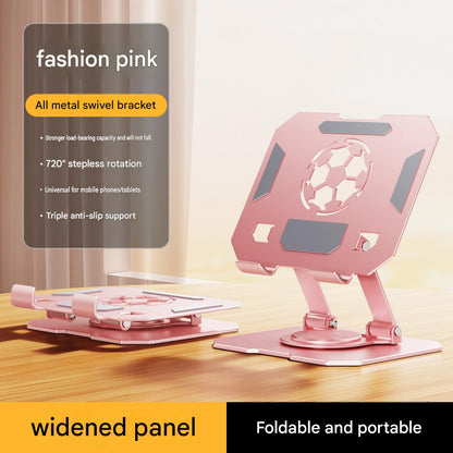 Pink 360 Degree Rotating Tablet and Phone Stand Adjustable Desktop Holder Foldable Aluminium Alloy Device Stand for Video Calls Streaming Study and Office Us