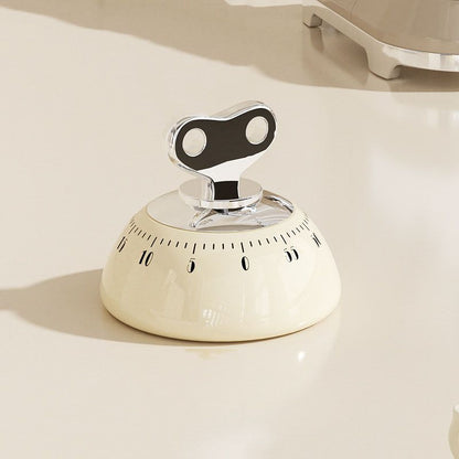 White 60-Minute Magnetic Mechanical Kitchen Timer Countdown Clock for Cooking, Study, Productivity and Time Management