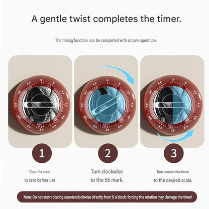 White 60-Minute Magnetic Mechanical Kitchen Timer Countdown Clock for Cooking, Study, Productivity and Time Management