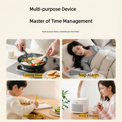 Blue Visual Mechanical Kitchen Timer with Magnetic Backing - Battery-Free Countdown Alarm for Cooking, Study & Time Management