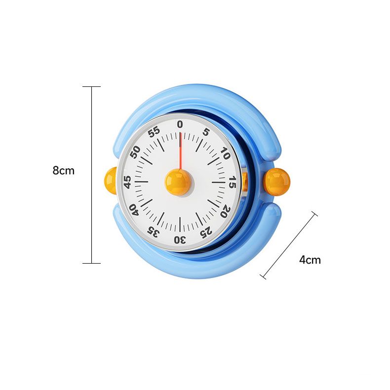 White Visual Mechanical Kitchen Timer with Magnetic Backing - Battery-Free Countdown Alarm for Cooking, Study & Time Management