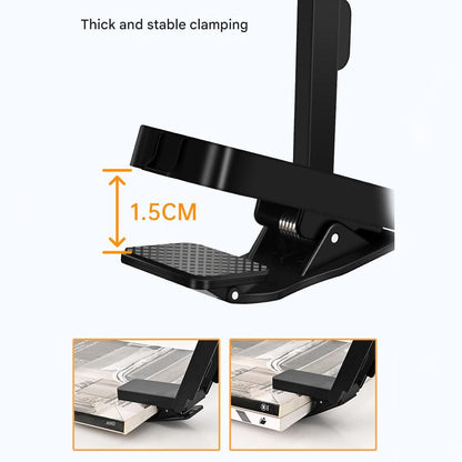 White Rechargeable LED Clip-On Reading Light - Foldable Portable Mini Book Light with Eye-Caring Lamp for Study & Bedside