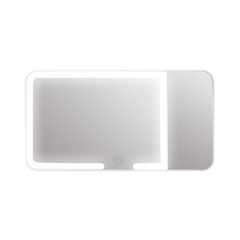 White LED Car Sun Visor Makeup Mirror with 5x Magnification & Touch Lighting - Rechargeable Vanity Mirror for Travel & Daily Use