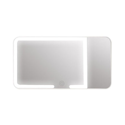 White LED Car Sun Visor Makeup Mirror with 5x Magnification & Touch Lighting - Rechargeable Vanity Mirror for Travel & Daily Use