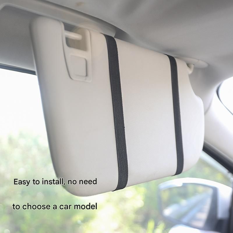 White LED Car Sun Visor Makeup Mirror with 5x Magnification & Touch Lighting - Rechargeable Vanity Mirror for Travel & Daily Use
