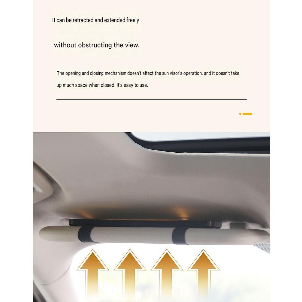 White LED Car Sun Visor Makeup Mirror with 5x Magnification & Touch Lighting - Rechargeable Vanity Mirror for Travel & Daily Use