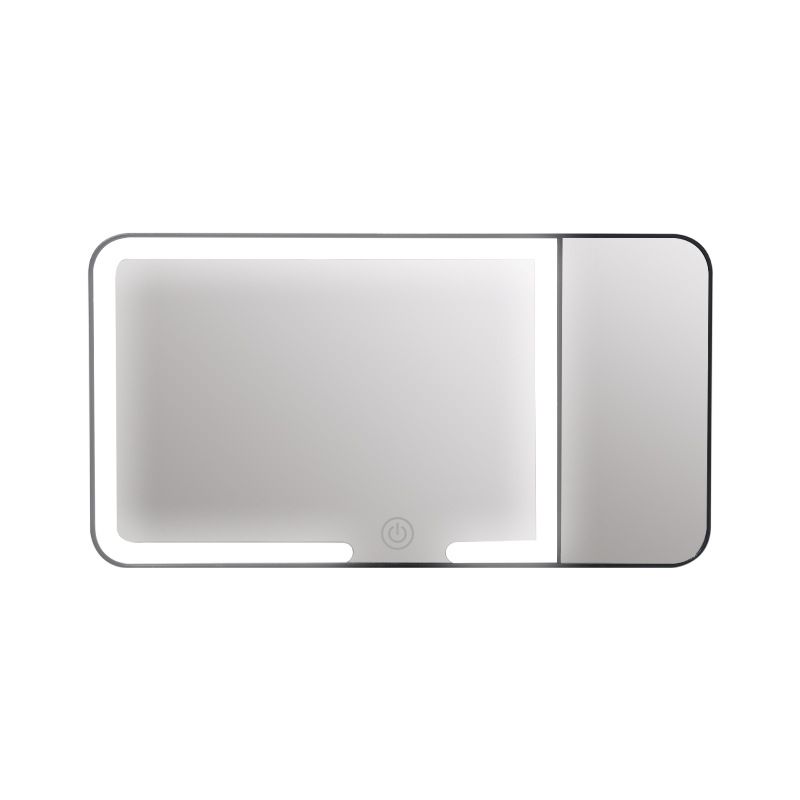 Black LED Car Sun Visor Makeup Mirror with 5x Magnification & Touch Lighting - Rechargeable Vanity Mirror for Travel & Daily Use