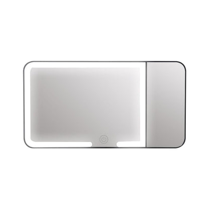 Black LED Car Sun Visor Makeup Mirror with 5x Magnification & Touch Lighting - Rechargeable Vanity Mirror for Travel & Daily Use