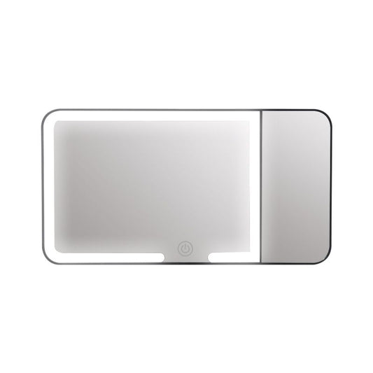 Black LED Car Sun Visor Makeup Mirror with 5x Magnification & Touch Lighting - Rechargeable Vanity Mirror for Travel & Daily Use