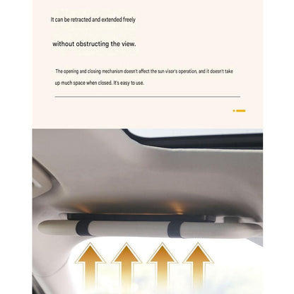 Black LED Car Sun Visor Makeup Mirror with 5x Magnification & Touch Lighting - Rechargeable Vanity Mirror for Travel & Daily Use