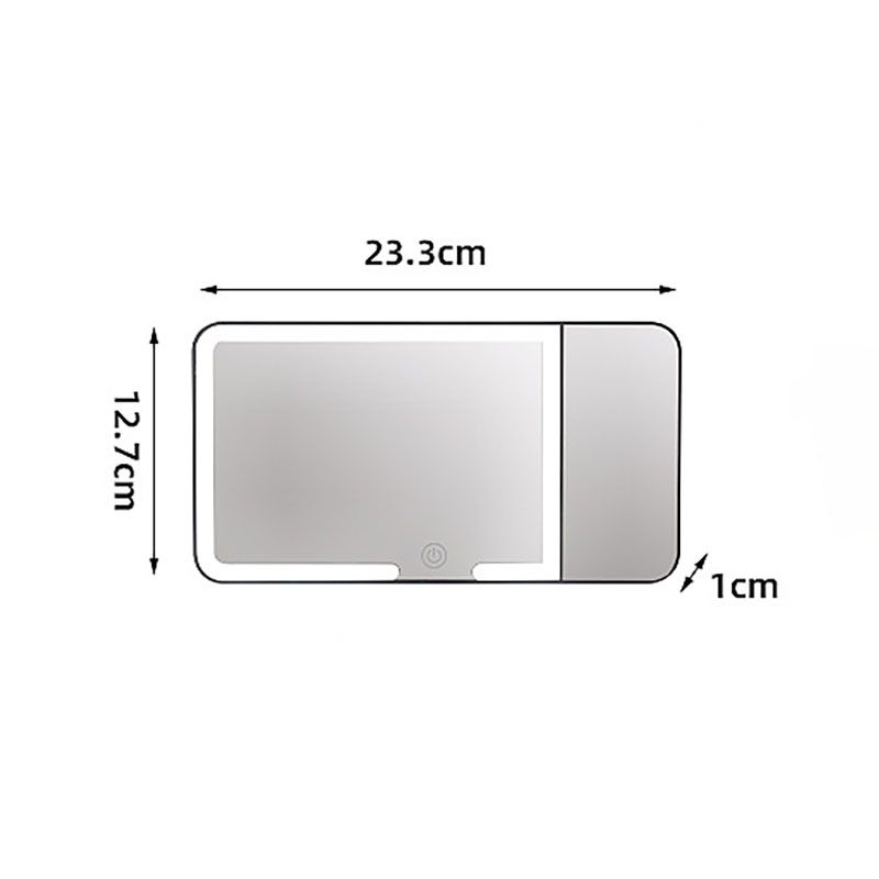 Black LED Car Sun Visor Makeup Mirror with 5x Magnification & Touch Lighting - Rechargeable Vanity Mirror for Travel & Daily Use