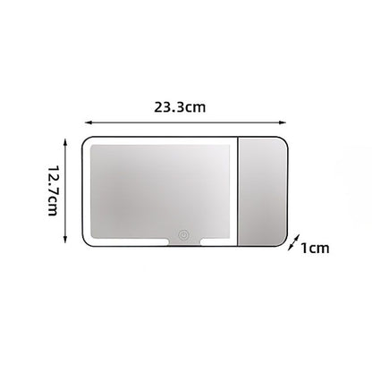 Black LED Car Sun Visor Makeup Mirror with 5x Magnification & Touch Lighting - Rechargeable Vanity Mirror for Travel & Daily Use