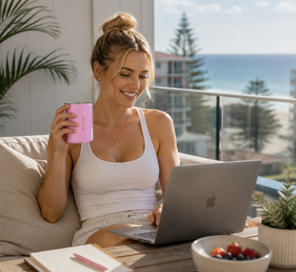 Pink 304 Stainless Steel Magnetic Hanging Water Bottle, 12.17 oz Double-Wall Insulated Coffee/Milk Cup with Magnetic Coaster