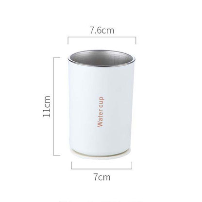 White 304 Stainless Steel Magnetic Hanging Water Bottle, 12.17 oz Double-Wall Insulated Coffee/Milk Cup with Magnetic Coaster
