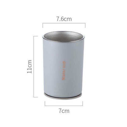 Gray 304 Stainless Steel Magnetic Hanging Water Bottle, 12.17 oz Double-Wall Insulated Coffee/Milk Cup with Magnetic Coaster