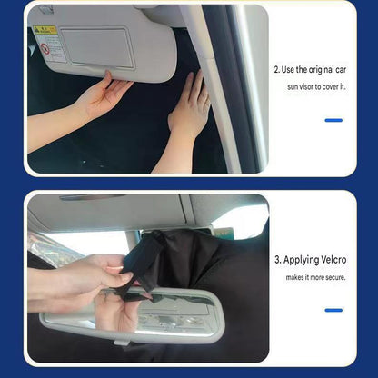 Reflective Car Windshield Sun Shade 57.1 x 31.5 Inch Foldable Front Windshield Sunshade UV Block Heat Insulation Titanium Silver Sun Visor Cover