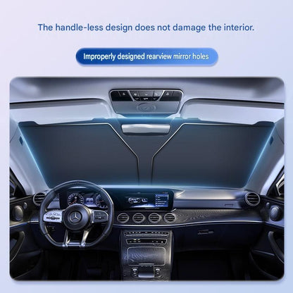 Reflective Car Windshield Sun Shade 57.1 x 31.5 Inch Foldable Front Windshield Sunshade UV Block Heat Insulation Titanium Silver Sun Visor Cover