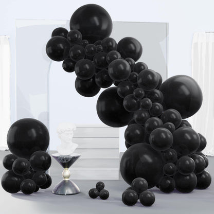 140PCS Black Balloon Garland Kit Latex Balloon Arch Set for Birthday Wedding Party Decoration Black Party Balloon Arch Kit with Multiple Sizes