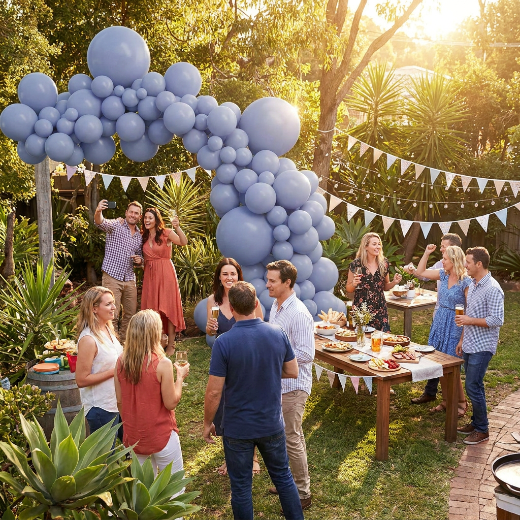140PCS Grayish blue Balloon Garland Kit Latex Balloon Arch Set for Birthday Wedding Party Decoration Grayish blue Party Balloon Arch Kit with Multiple Sizes