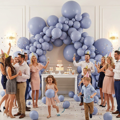 140PCS Grayish blue Balloon Garland Kit Latex Balloon Arch Set for Birthday Wedding Party Decoration Grayish blue Party Balloon Arch Kit with Multiple Sizes