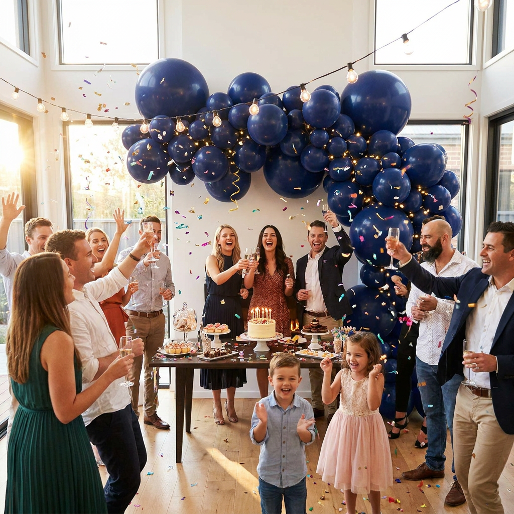 140PCS Dark blue Balloon Garland Kit Latex Balloon Arch Set for Birthday Wedding Party Decoration Dark blue Party Balloon Arch Kit with Multiple Sizes