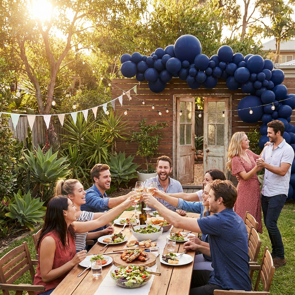 140PCS Dark blue Balloon Garland Kit Latex Balloon Arch Set for Birthday Wedding Party Decoration Dark blue Party Balloon Arch Kit with Multiple Sizes