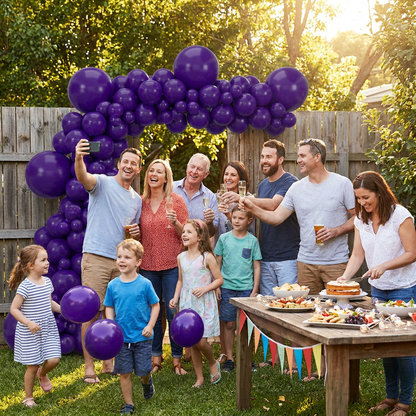140PCS Deep purple Balloon Garland Kit Latex Balloon Arch Set for Birthday Wedding Party Decoration Deep purple Party Balloon Arch Kit with Multiple Sizes