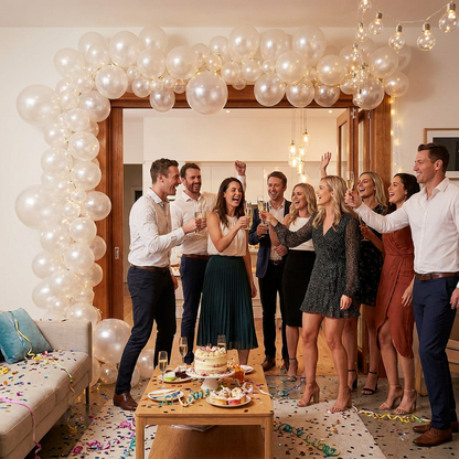 140PCS Transparent Balloon Garland Kit Latex Balloon Arch Set for Birthday Wedding Party Decoration Transparent Party Balloon Arch Kit with Multiple Sizes