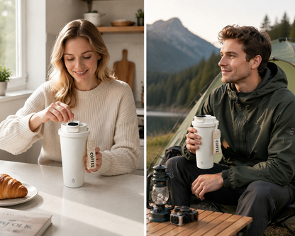 Automatic Stirring Coffee Mug 400ml USB Rechargeable Magnetic Mixing Tumbler with Smart Temperature Display Splash Resistant Lid Portable Coffee Cup for Home Office Travel Gym