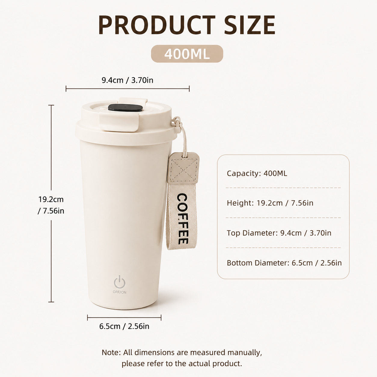 Automatic Stirring Coffee Mug 400ml USB Rechargeable Magnetic Mixing Tumbler with Smart Temperature Display Splash Resistant Lid Portable Coffee Cup for Home Office Travel Gym