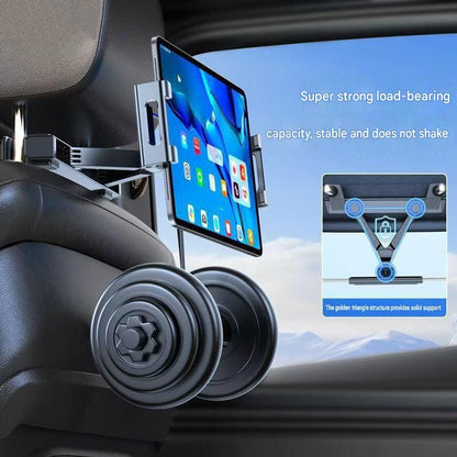 360Â° Rotating Car Back Seat Tablet & Phone Holder â€“ Adjustable Headrest Mount for 4.7â€“12.9 Inch Devices, Universal Car Rear Entertainment Stand